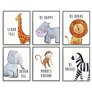 Nursery Decor, Nursery Wall Decor, Baby Room Decor, Nursery Decor for Boys, Jungle Nursery Decor, Baby Nursery Decor, Boy Decorations for Room, Baby Nursery Wall Decor, Safari Decor, Set of 6 8x10in.