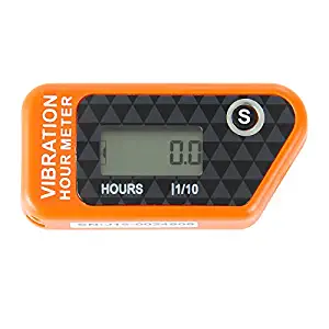 Runleader HM016B Vibration Activated Wireless Digital Hour Meter Hour Meter for Air Compressor Generator jet ski Lawn Mower Motocycle Marine ATV outboards Chainsaw and other small engines(orange)