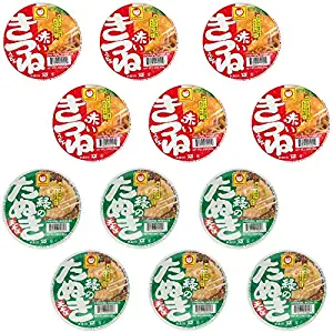 12 pack Akai kitsune Udon (6pack) and Midori no Tanuki Soba (6pack) set