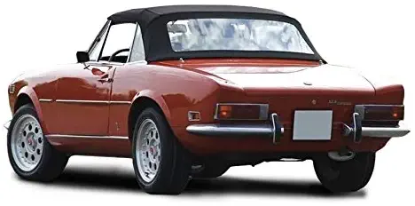 Compatible With Fiat 124 Spider CS1,1600, 1800 Convertible Soft Top 1966-1979 Pinpoint Vinyl (Black)