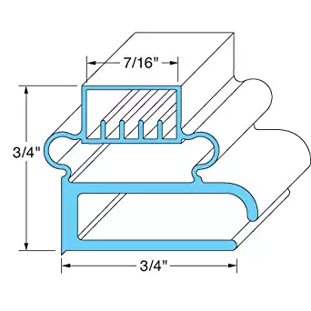 Delfield 1702009 Door Gasket 23-1/8 X 59-1/4 Rubber Magnetic Screw Mount For Delfield 6000 741012