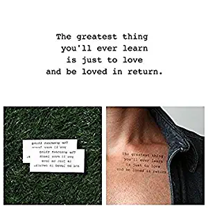 Tattify Learn To Love Quote Temporary Tattoo - Life Lesson (Set of 2) - Other Styles Available - Fashionable Temporary Tattoos