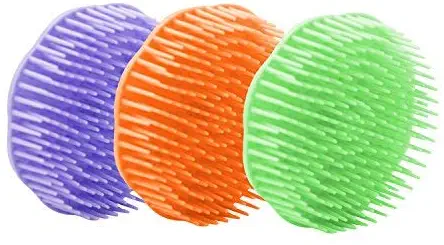 Shampoo Hair Brush Scalp Shower Massager 3 Pack Assorted Colors