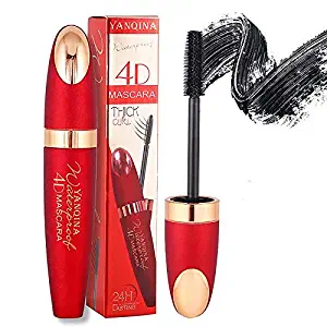 4D Silk Fiber Eyelash Mascara Waterproof - Thick Long Lasting Smudge-Proof Natural 4D Fiber Mascara, Curling Lashes Lengthening Mascara, All Day Exquisitely, Extra Long 4D Mascara 2 Pack(C)