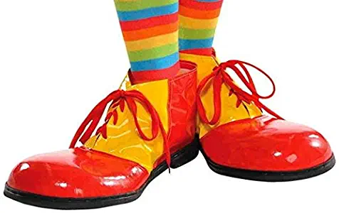 AMSCAN Red and Yellow Clown Shoes Deluxe Halloween Costume Accessories, One Size