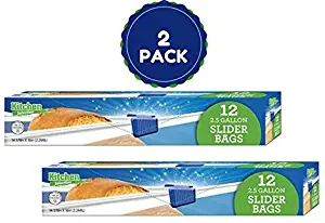 Extra Large Slider Bags 2.5 Gallon Jumbo Storage Bags for Home, Kitchen, Food, Office, Multi Purpose Jumbo Slider Bags. 12 Ct, 2 Pack Total of 24 Bags (2.5 Gallon 2 Pack)
