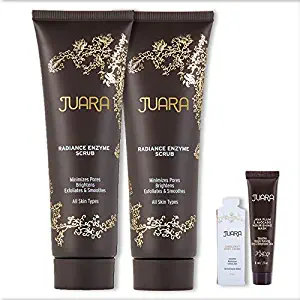 JUARA Radiance Enzyme Scrub - Facial Enzyme Scrub - Physical Exfoliant Enzyme Facial Scrub for All Skin Types - Enzyme Exfoliant for Face - Dermatologist Tested (2 Pack and Sample Bundle)