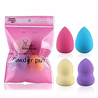 4PCS Pro Beauty Flawless Makeup Foundation Puff Multi Shape Sponges Blender