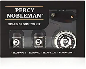 Beard Grooming Kit by Percy Nobleman - Sale Now On - A Beard Oil, Wash, Balm and Comb Set For Men. Proudly Made in England by Europe's Leading Beard Grooming Brand