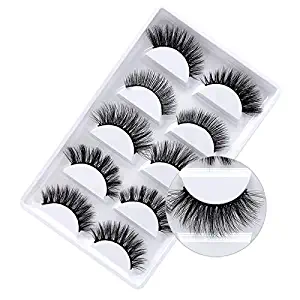 3D Mink False Eyelashes Luxurious Cross Thick Long Fake Eye Lashes Eye Makeup-5 Pairs (5pair mixed)