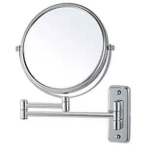 Lansi Makeup Mirror 10X Magnifying Wall Mount Double-Sided Vanity Decoration, Round, 8 Inch, Chrome Finished
