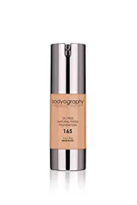 Bodyography Matte Foundation Makeup (Medium #165): Oil-Free Anti-Aging Salon Natural Finish w/ Vitamin E, C, Antioxidants | Vegan, Gluten-Free, Paraben-Free