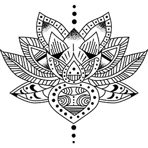 Tattify Tradtional Style Lotus Temporary Tattoo - Lotus Eater (Set of 2) - Other Styles Available - Fashionable Temporary Tattoos - Long Lasting and Waterproof