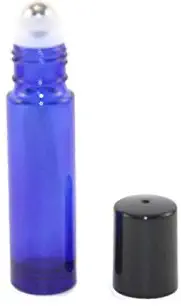 144-10ml Cobalt Blue Glass Roll On Thick Bottles (144) with Stainless Steel Roller Balls - Refillable Aromatherapy Essential Oil Roll On (144)