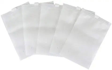 WEFOO Pack of 50 Mini Small Transparent Plastic Cosmetic Organizer Bag Pouch with Zipper Closure, Travel Toiletry Makeup Bag