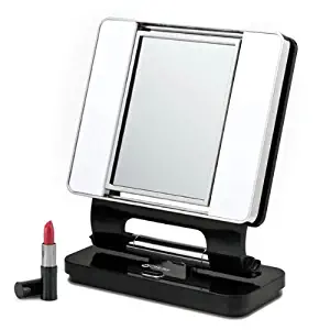 Natural 5x 1x Lighted Makeup Mirror Black