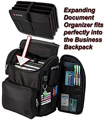 ZUCA Business Backpack with Protected Laptop Compartment and Removable Expanding Document Organizer