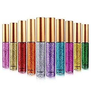 ALINICE 10 color Eyeliner Glitter Shimmer Pigment Silver Gold Metallic Liquid Glitters Eyeliner