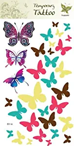 Supperb Temporary Tattoos - Colorful Butterflies, Christmas Temporary Tattoo