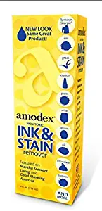 Amodex Ink and Stain Remover – Cleans Marker, Ink, Crayon, Pen, Makeup from Furniture, Skin, Clothing, Fabric, Leather - Liquid Solution - 4 fl oz Bottle - (Pack of 4)