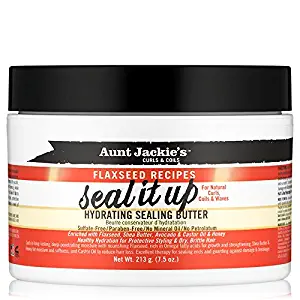 Aunt Jackie's Flaxseed Recipes Seal It Up, Hydrating Sealing Butter, Helps Prevent and Repair Damaged Hair, 7.5 Ounce Jar