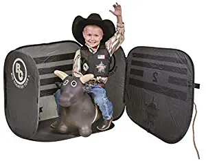 Big Country Toys Lil Bucker & PBR Chute Combo - Kids Hopper Toy - Bull Riding Toy with Bull Rope - Rodeo Toys - PBR Bouncy Bull - PBR Bucking Chute