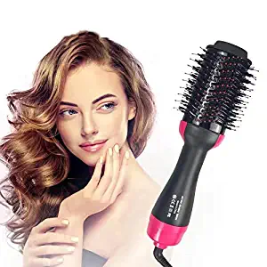 Hair Dryer Brush 3 in 1 One Step Hair Dryer & Volumizer, Styler for Straightening, Curling, Salon Negative Ion Ceramic Electric Blow Dryer Rotating Straightener Curl Brush with UL Certification