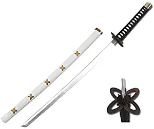 Sparkfoam Sword 39" Foam Samurai Sword Black/White Handle w/wood scabbard