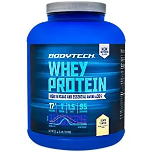 BodyTech Whey Protein Powder with 17 Grams of Protein per Serving Amino Acids Ideal for PostWorkout Muscle Building, Contains Milk Soy Vanilla (5 Pound)