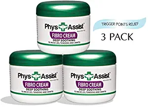 PhysAssist Fibromyalgia Cream Deep Soothing Penetrating Relief for Generalized Pain (Back, Neck, Right & Left Side of The Body) 3 Pack.