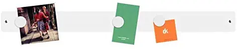 Three by Three Seattle White Magnetic Strip Bulletin Board w/5 Large Magnet