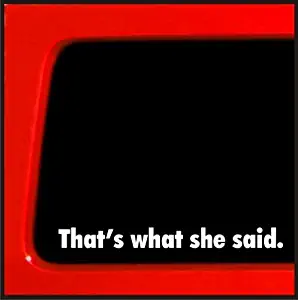Sticker Connection | That's What She Said Bumper Sticker Decal for Car, Truck, Window, Laptop | 1