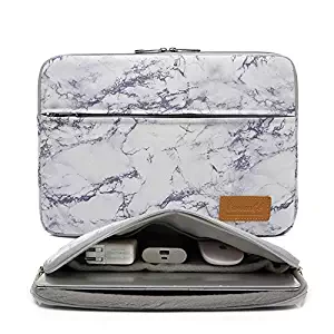 Canvaslife Marble Pattern 360 Degree Protective 14 inch Waterproof Laptop Sleeve case Bag with Pocket for 14 inch 14.0 inch Laptop